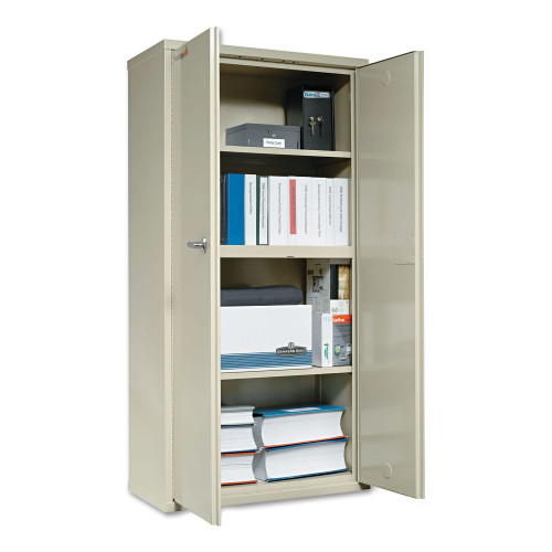 FireKing Storage Cabinet， 36w x 19.25d x 72h， UL Listed 350 Degree， Parchment (CF7236D)