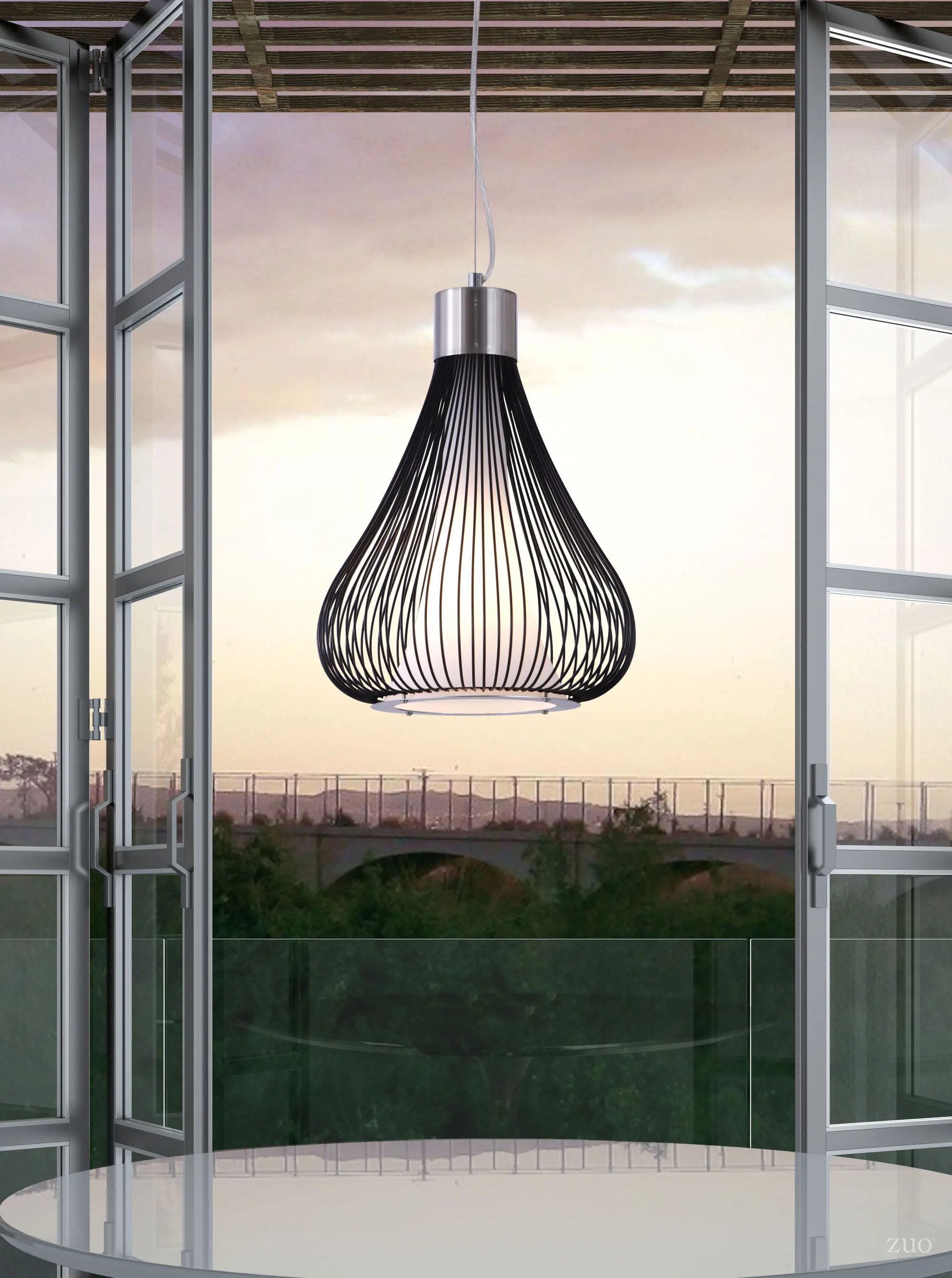 Black Wire Teardrop Ceiling Lamp - Interstellar