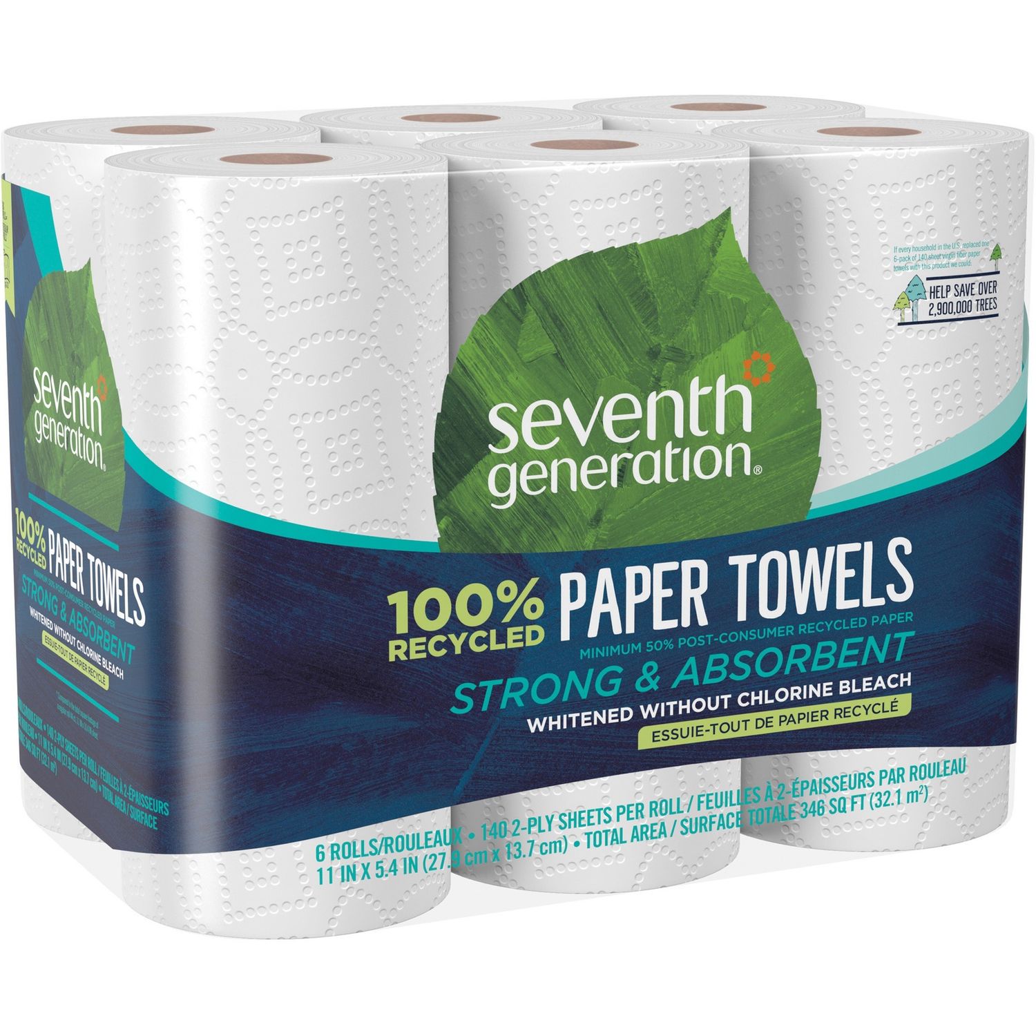 100% Recycled Paper Towels by Seventh Generation， Inc SEV13731