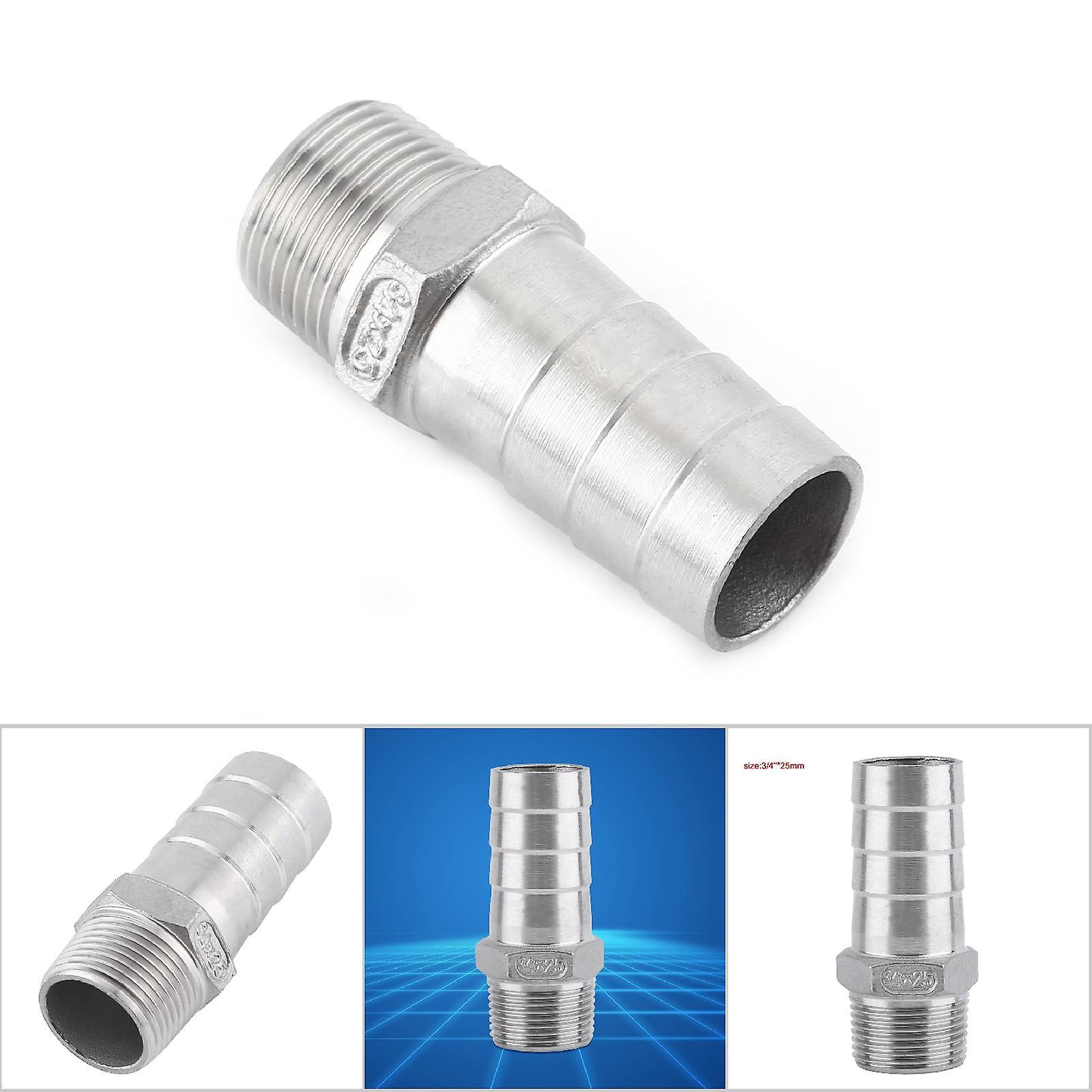 Stainless Steel Male Thread Pipe Fitting Adapter Barb Hose Tail Connector (3/4