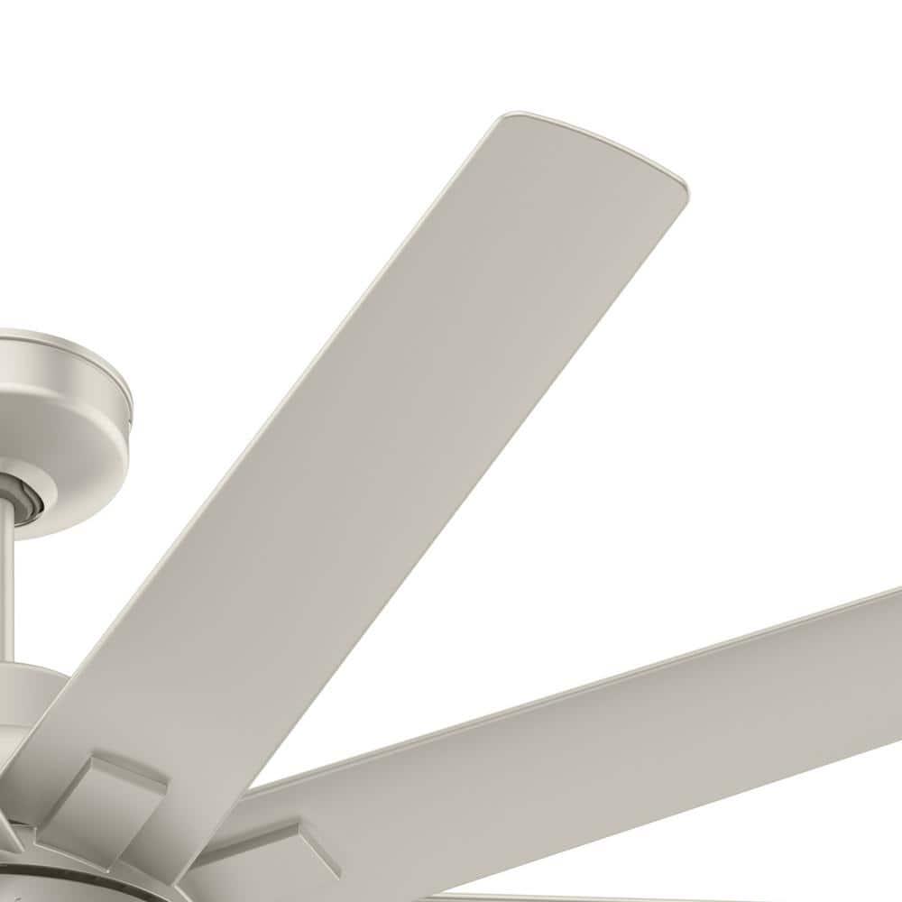 Hunter Overton 60 in LED IndoorOutdoor Matte Nickel Ceiling Fan with Light Kit and Wall Control