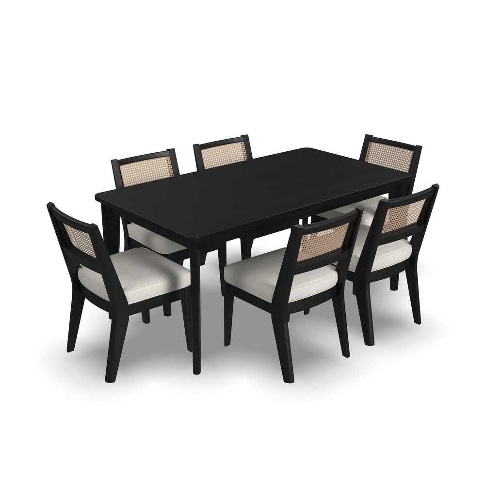 Brentwood Black Wood Rectangle Dining Set   66\