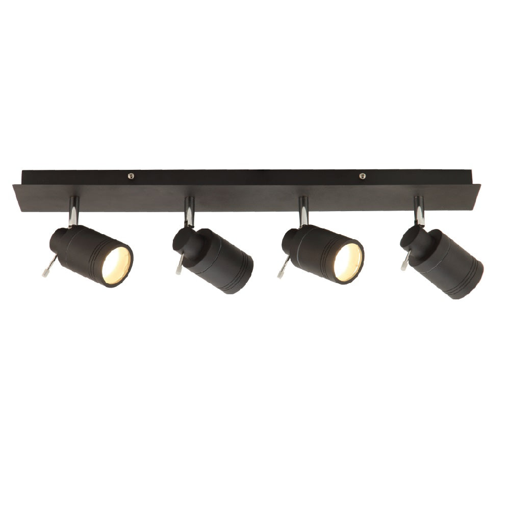 Britalia BRSPA-22560-MBLK Matt Black Bathroom Modern 4 Lamp Bar Spotlight IP44