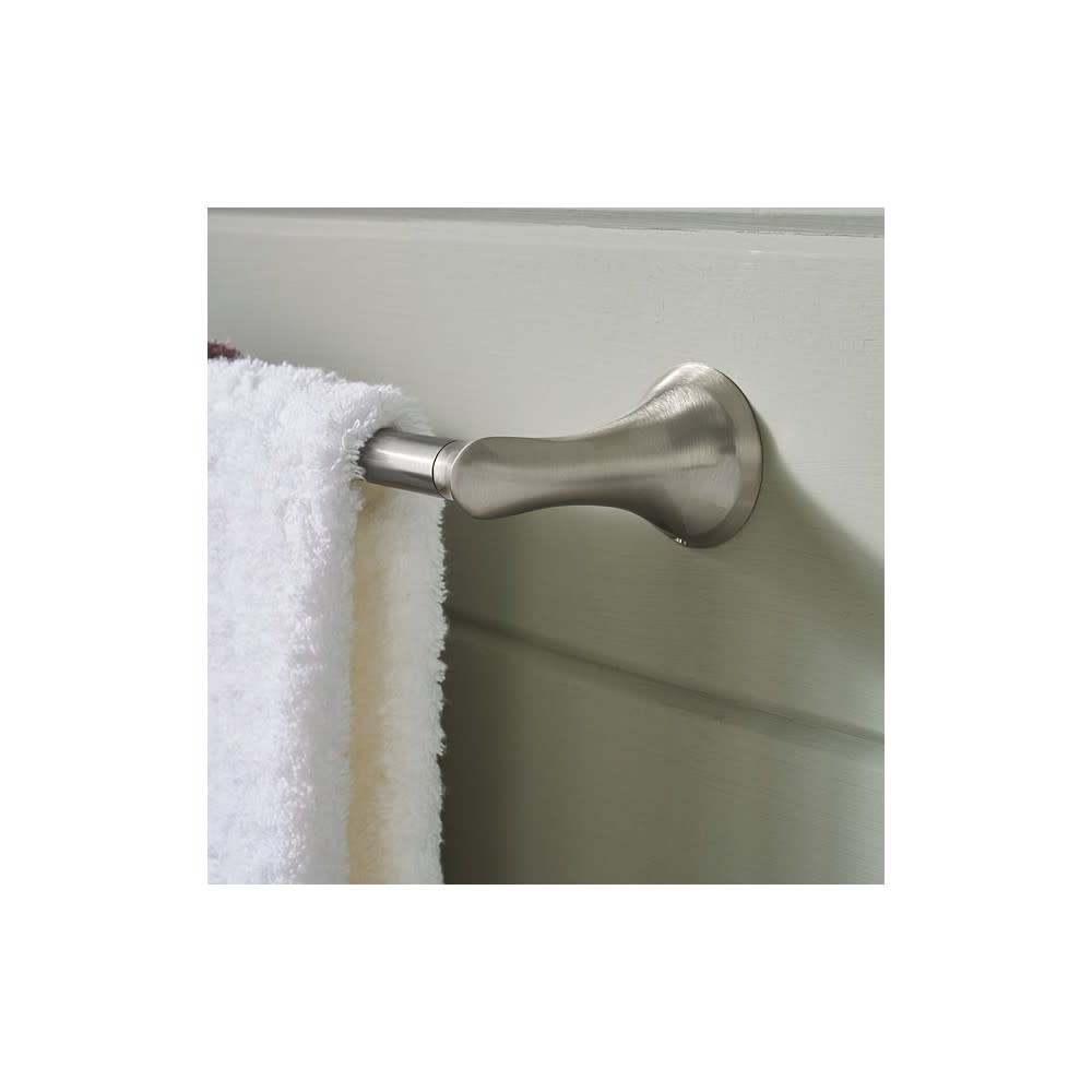 Moen Darcy Brushed Nickel 18 Towel Bar with Press and Mark Stamp ;