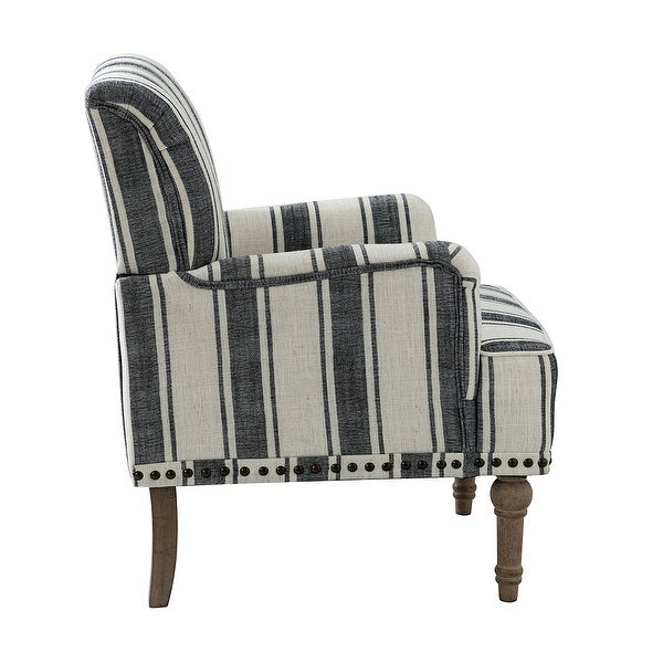 Geltrude Upholstered Farmhouse Nailheads Arm Chair with Spindle Legs by HULALA HOME