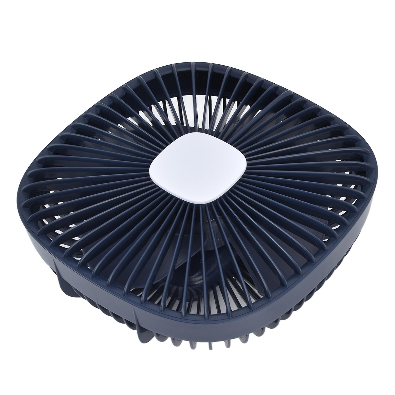 Small Fan 4 Levels Wind Speeds 3 Level Brightness USB Charging Quiet Camping Tent Fan Portable Fan with HooksBlue