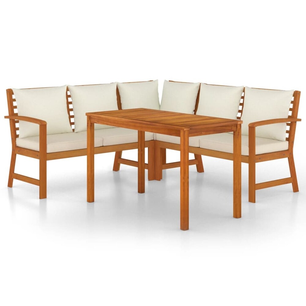 vidaXL 4/5/6/7/9/11 Piece Patio Dining Set with Cushions Solid Wood Acacia