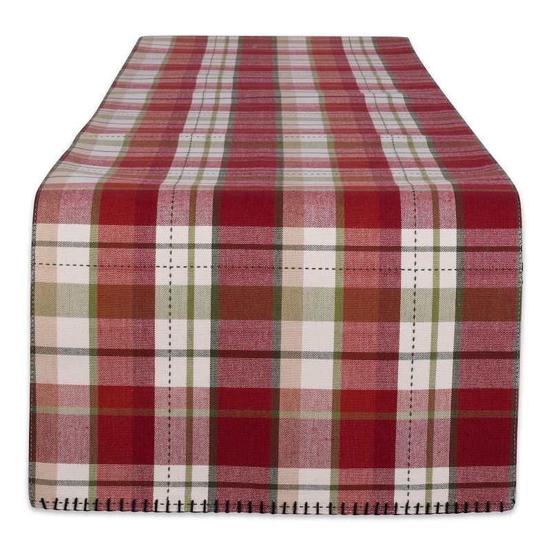 108 Table Runner with Reversible Trail Plaid Design