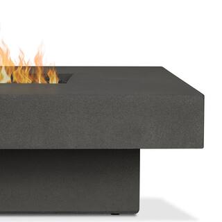 JENSEN CO Scarborough 60 in. L X 14 in. H Outdoor GFRC Liquid Propane Fire Pit in Carbon with Lava Rocks 1581LP-CBN