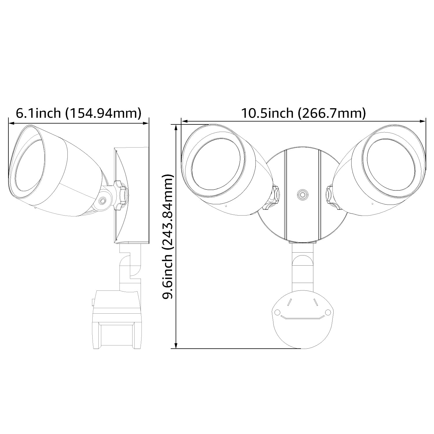 LEONLITE 2 Pack Motion Sensor LED Security Lights， Dusk to Dawn Flood Light， Adjustable Dual Heads， UL Listed， Daylight， Bronze