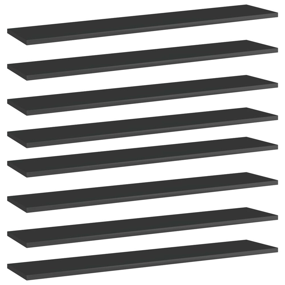 vidaXL Bookshelf Boards 8 pcs High Gloss Black 39.4\