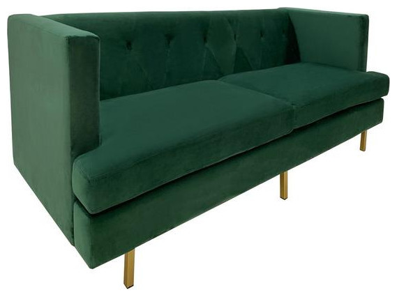 Rendon Velvet Sofa Emerald   Modern   Sofas   by Virgil Stanis Design  Houzz