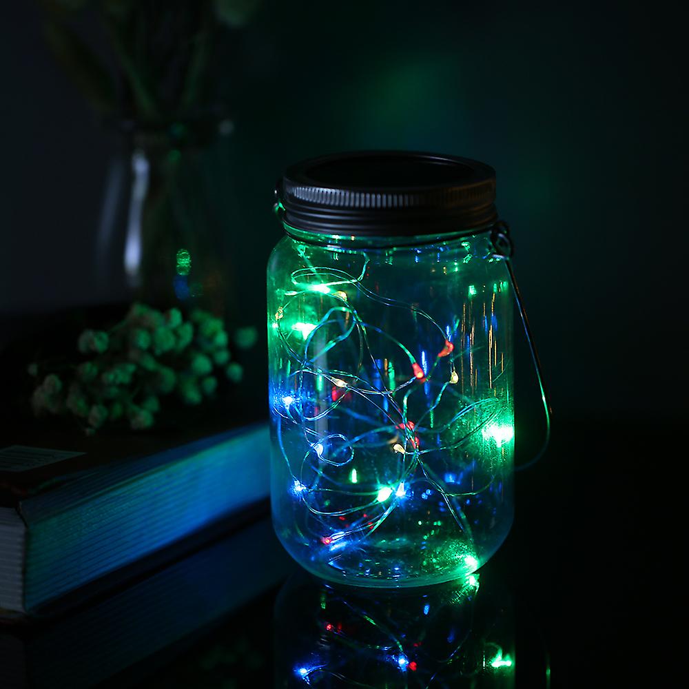 Mason Jar Solar Lantern Lights Waterproof Lid Lamp Fairy Light Copper Wire String Outdoor Decor Patio Garden Decor