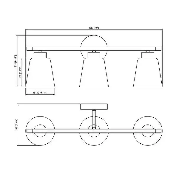 ExBrite 3-light Bathroom Dimmable Gold Vanity Lights Modern Wall Sconce Lighting with Seeded Glass