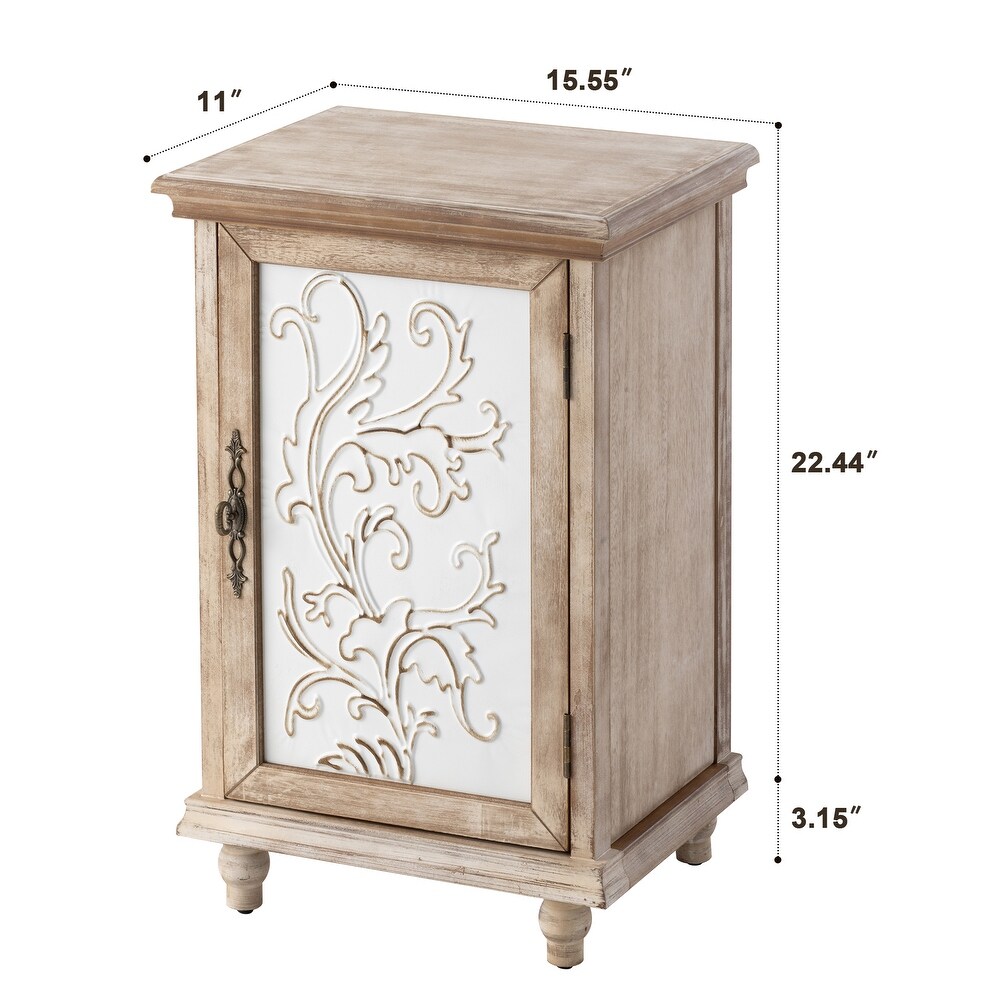 S.Fyronti Solid Wood 1 Door French Country Accent Cabinet