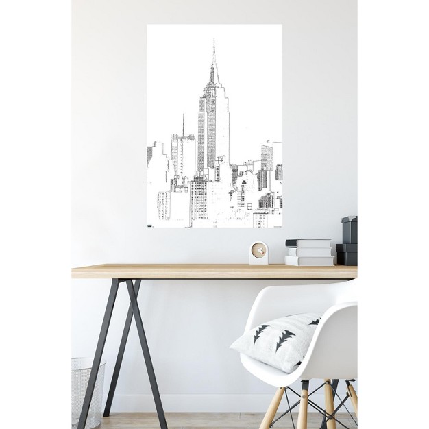 Trends International Line Art New York Skyline Unframed Wall Poster Prints