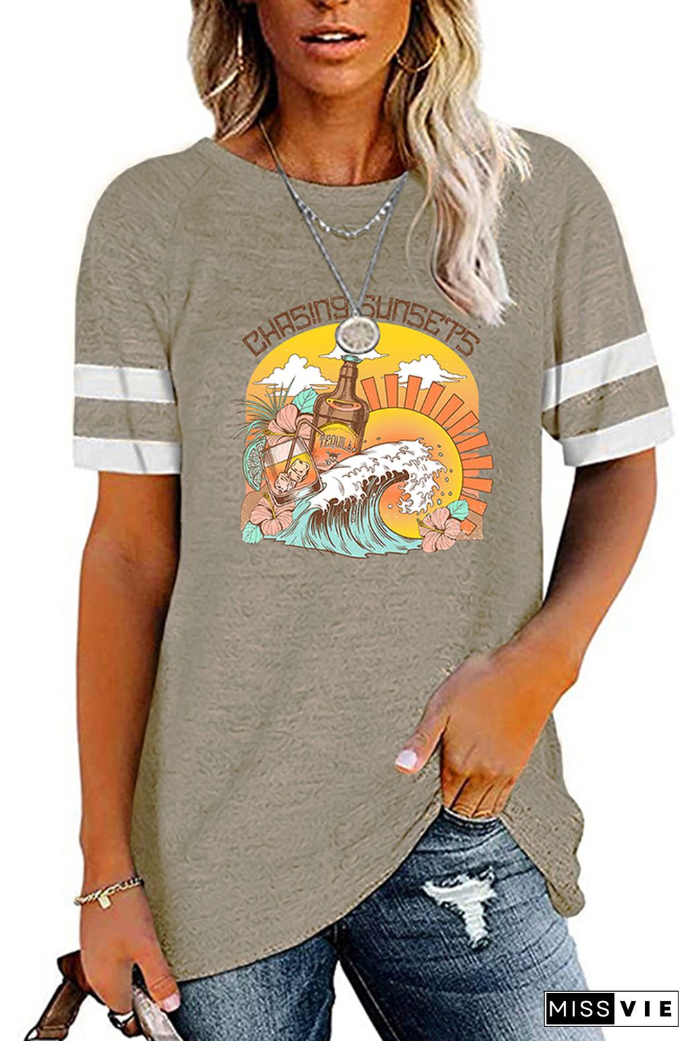 Chasing Sunsets Vintage Graphicay Tee Wholesale