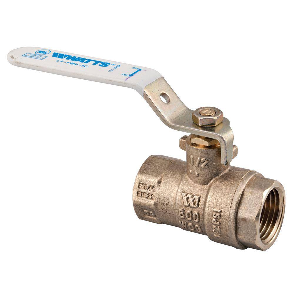 Watts 12 in. x 4.4 in. Brass FIP x FIP Full Port Threaded Ball Valve 12 LFFBV-3C