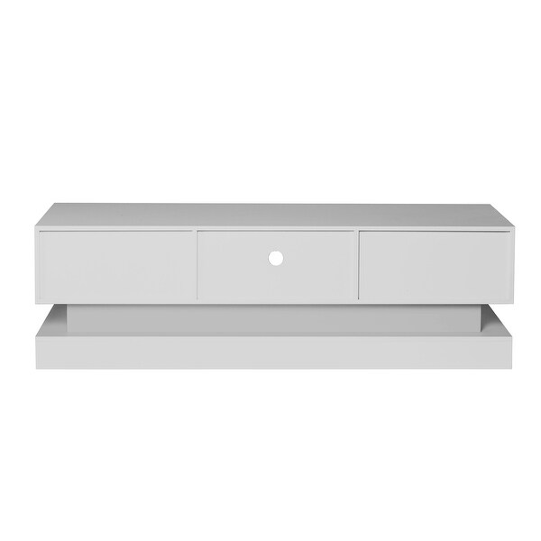 TV Stand with LED Lights，high glossy front TV Cabinet，can be assembled in Lounge Room， Living Room or Bedroom