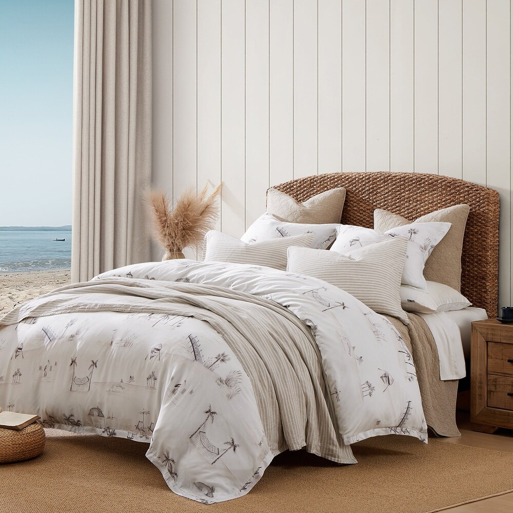 HiEnd Accents 100% Lyocell Seaside Watercolor Toile Sheet Set  4PC