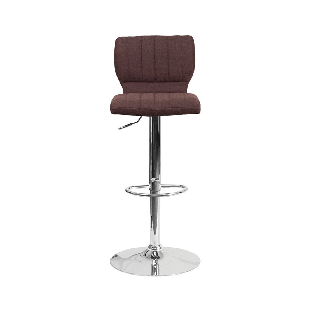 Offex Chrome/Fabric Height-adjustable Swivel Bar Stool