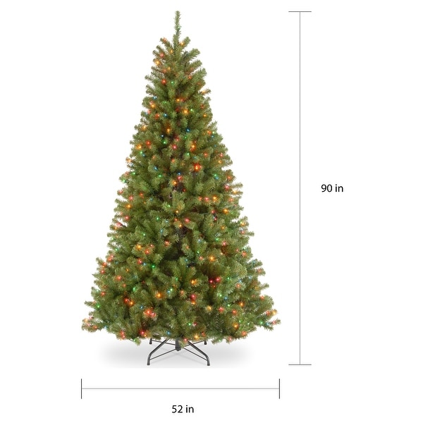 National Tree Company 7.5 ft. North Valley Spruce Hinged Tree with 550 Multi LightsUL