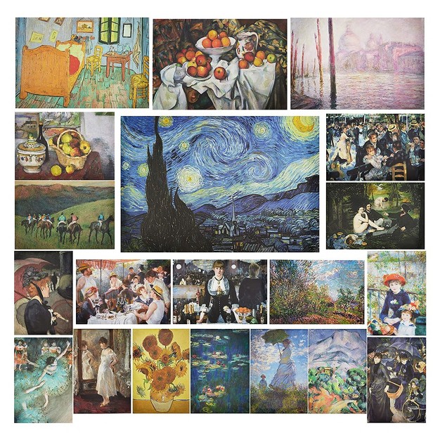 The Gifted Stationery 20 pack Famous Impressionist Wall Art Posters For Classroom Home Decorations Unframed Art Prints 200gsm 13 X 19 In