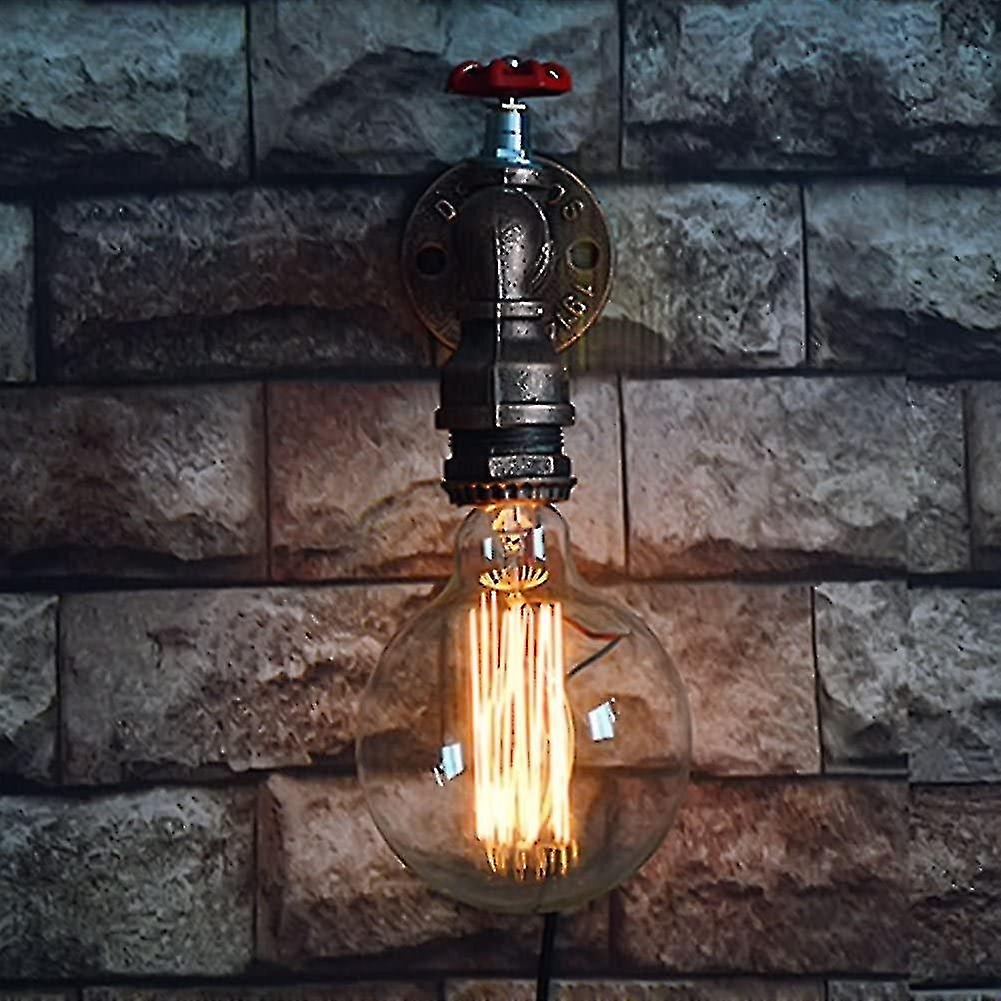 Water Tube Wall Light， Vintage Industrial Wall Light， Tube Pipe Faucet Iron Finish Sconce Lamp， (bul