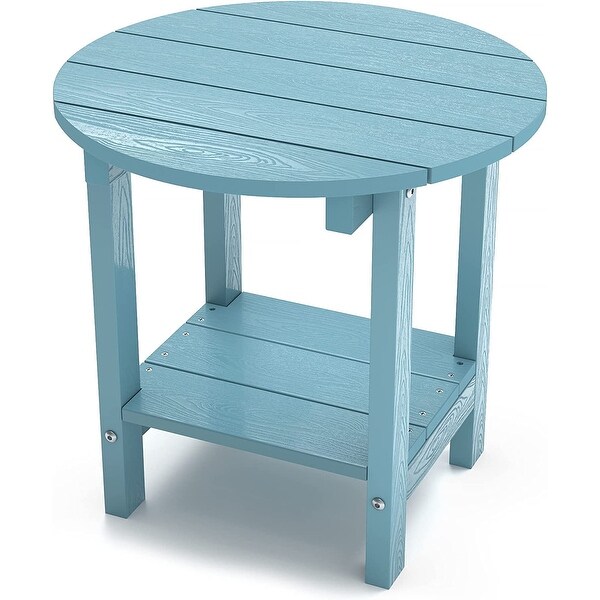 WINSOON All Weather HIPS Outdoor Side Tables 2-Tier Adirondack Tables End Tables