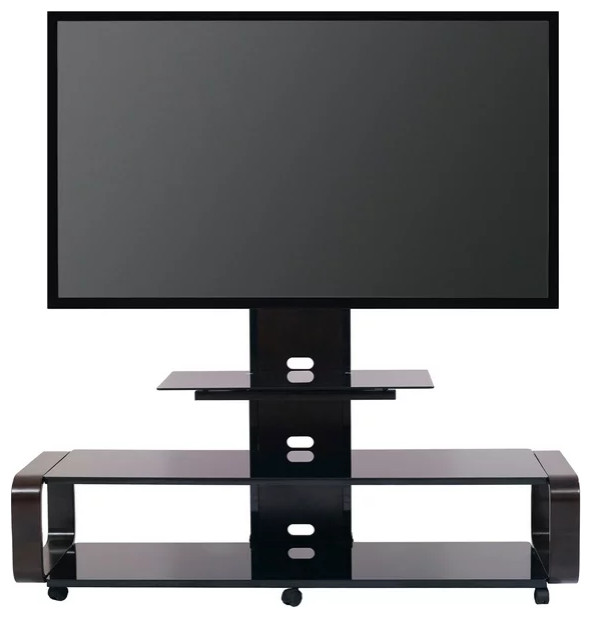 Contemporary TV Console  Mounting System  ampOpen Compartments  Espresso/Black   Contemporary   Entertainment Centers And Tv Stands   by Declusia  Houzz