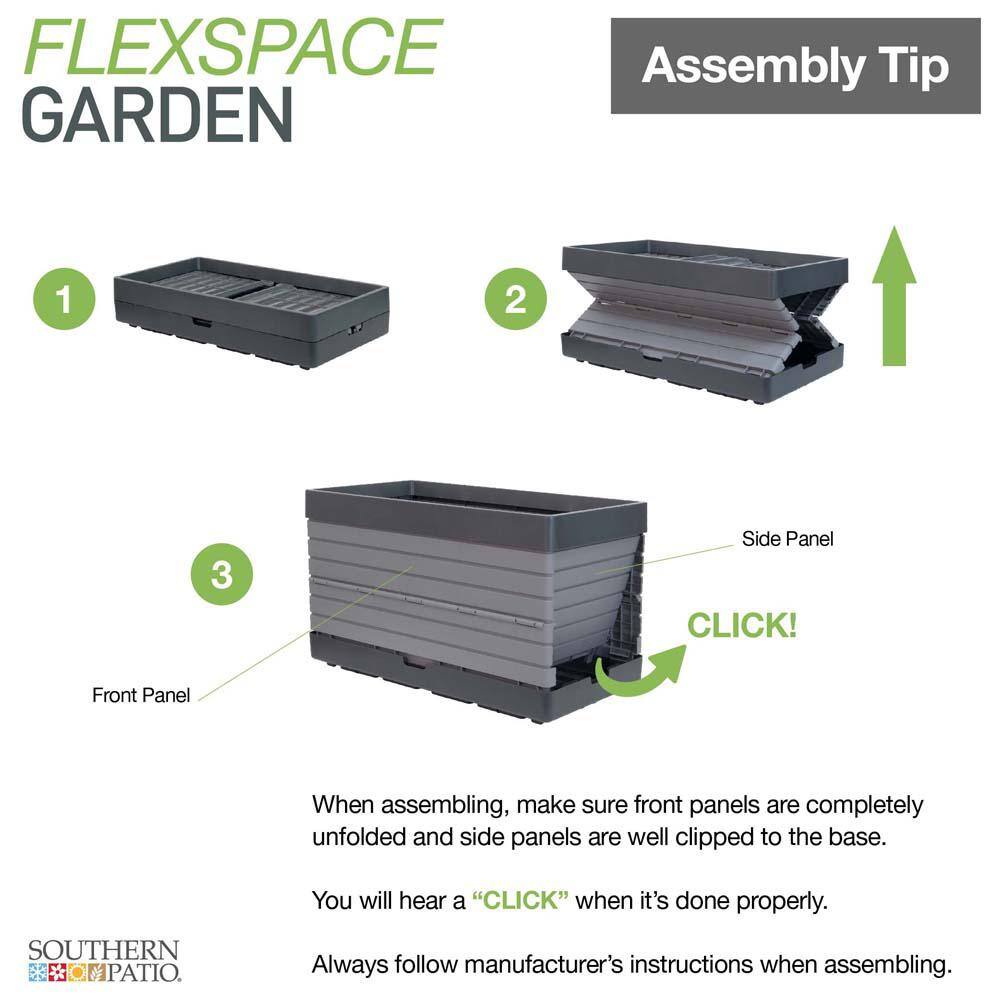 Southern Patio FlexSpace 22 in. x 11 in. x 13 in. Gray Resin Modular Raised Garden Bed HDR-076650