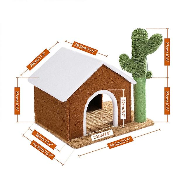 Modern cat house with cactus scratcher