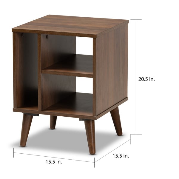 Carson Carrington Bankekind Modern Walnut Wood End Table