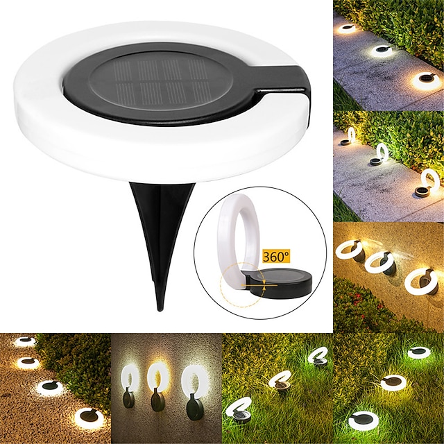 LED Solar Lawn Lights Outdoor Waterproof Folding Aperture Solar Powered Buried Street Lamp Garden Villa Decorative Solar Light 1pc/4pcs