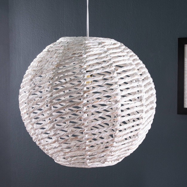 Marlel Round Pendant Shade Lampshades Whitewash Aiden Lane