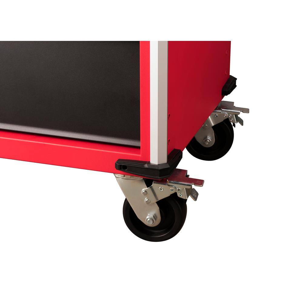 MW 52 in. W x 22 in. D 12 Drawer Heavy Duty Mobile Workbench Cabinet in Red 48-22-8559