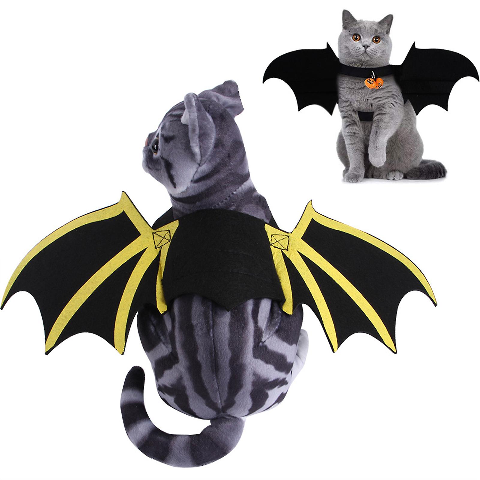 Halloween Cat Bat Costume Cat Batwings Cosplay Costume For Halloween Pet Fancy Dress For Cats Dogs Multicolor