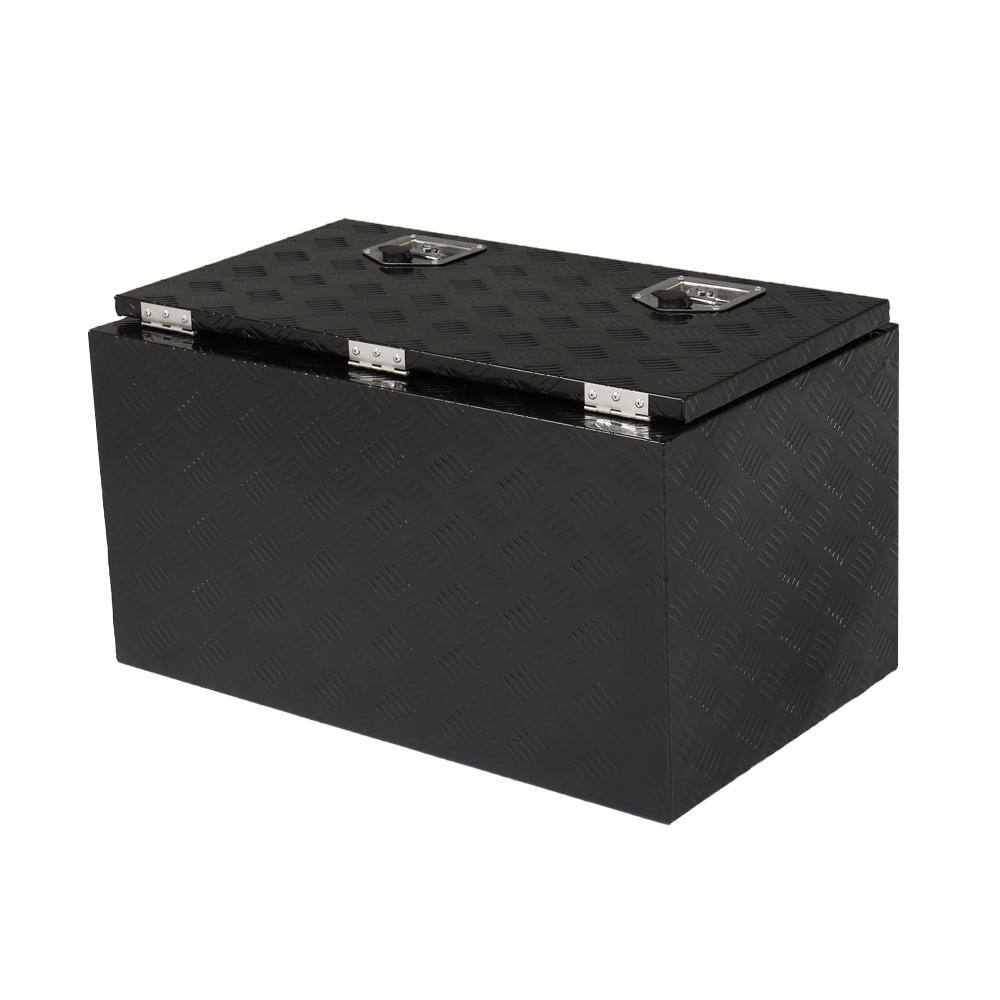 Karl home 30 in. Black Diamond Plate Aluminum Underbody Truck Tool Box Double Lock with Key 280431681522