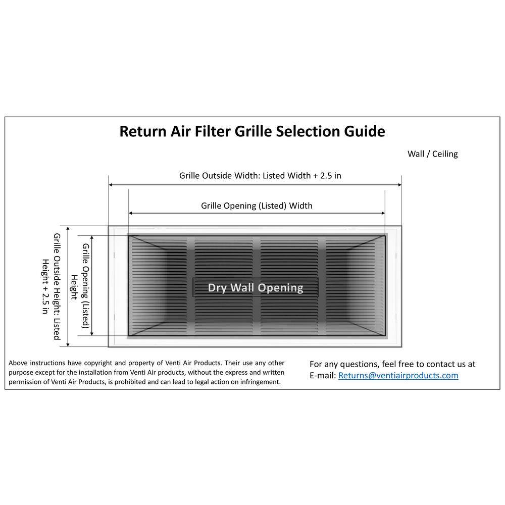 Venti Air 20 in. x 25 in. High Return Air Filter Grille with MERV 11 Filter Pre-Installed HFG2025F