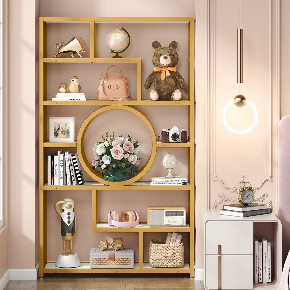 7 Tier Tall Etagere Bookcase  72\