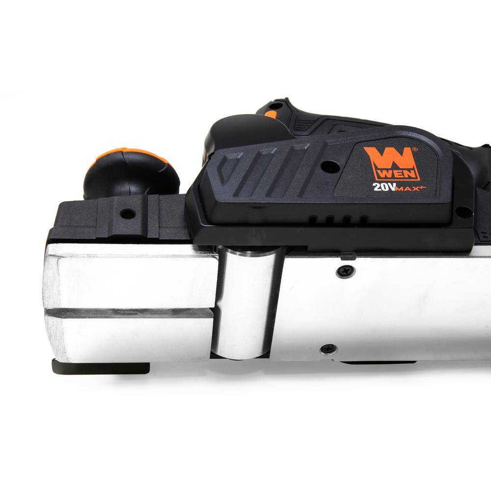 WEN 20-Volt Max Brushless Cordless 3-14 in. Hand Planer with 4.0 Ah Lithium-Ion Battery and Charger 20653