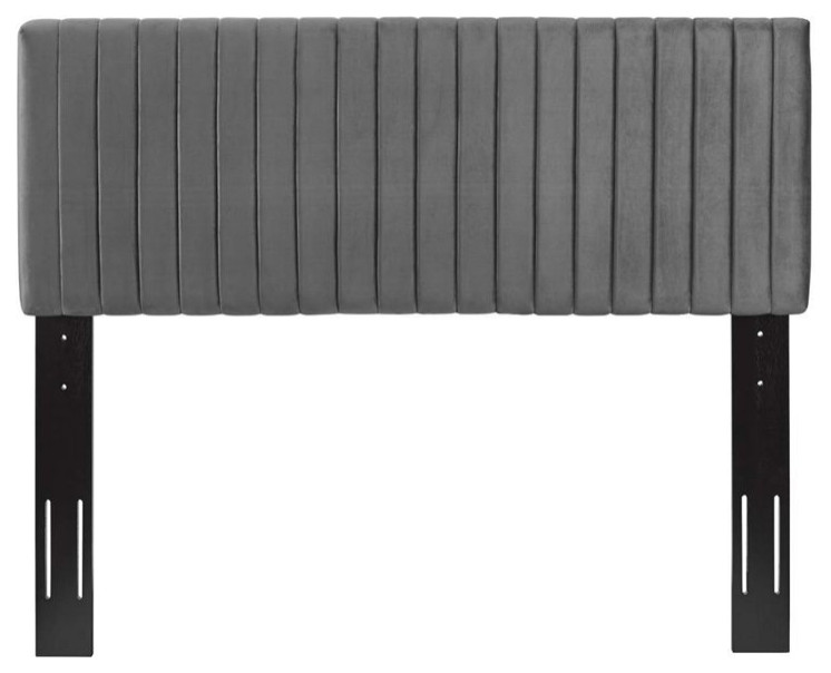 Modway Keira Velvet King California King Headboard in Gray   Transitional   Headboards   by ShopFreely  Houzz