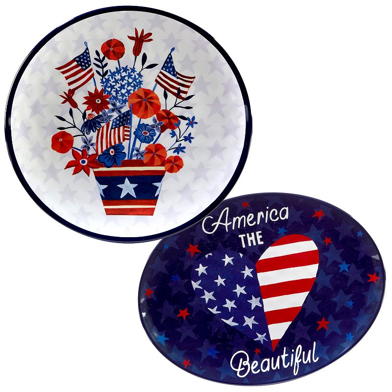 Certified International Stars and Stripe 2-pc. Platter Set