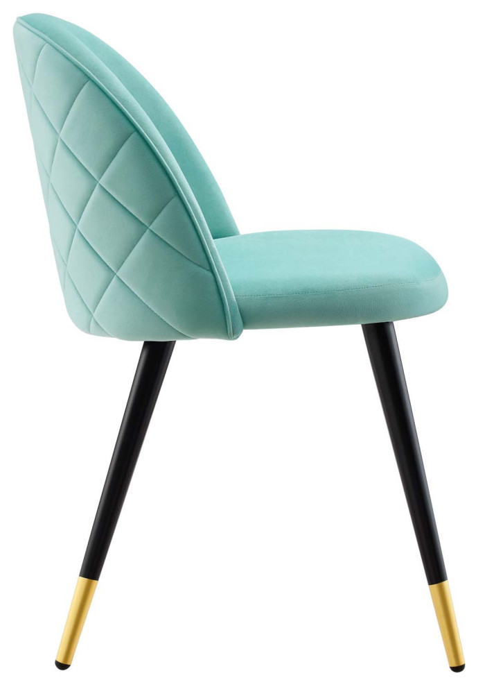 Modway Cordial Performance Velvet dining chairs Set of 2   Midcentury   Dining Chairs   by Beyond Design  ampMore  Houzz