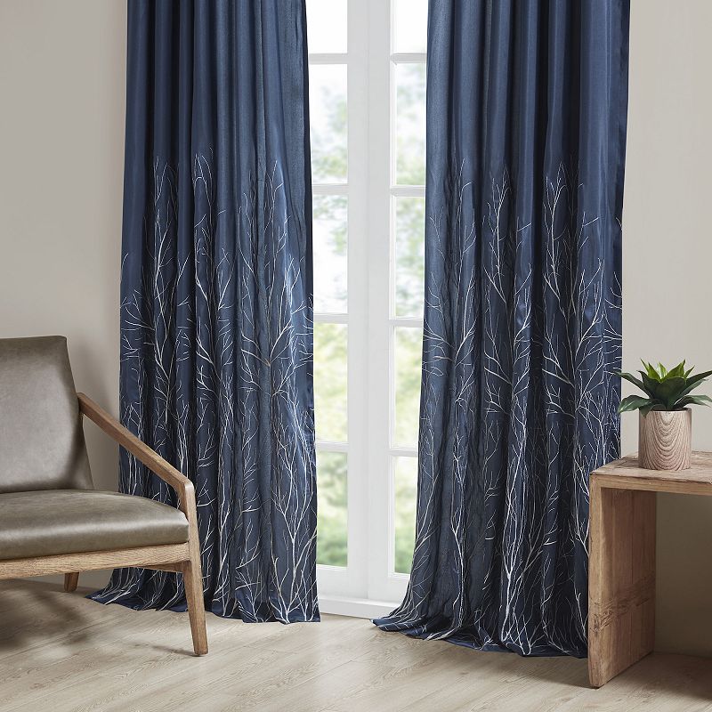 Madison Park 1-Panel Eliza Light Filtering Embroidered Window Curtain