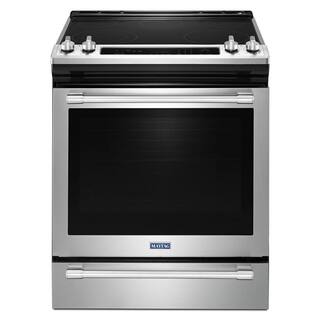 Maytag 6.4 cu. ft. Slide-In Electric Range with True Convection in Fingerprint Resistant Stainless Steel MES8800FZ