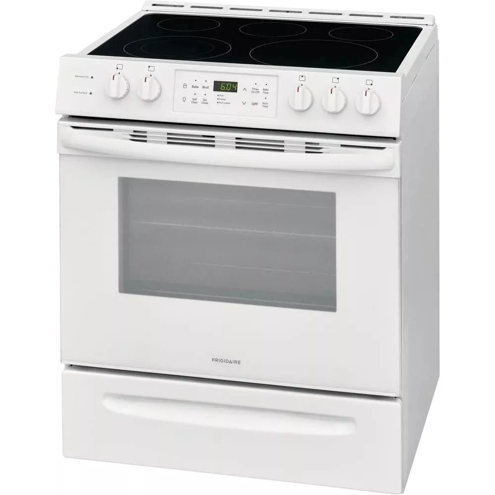 30 in. 5.0 cu. ft. Single Oven – White with NVS Black Glass