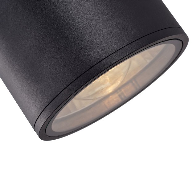 C Cattleya 2 light Matte Black Cylinder Outdoor Wall Light