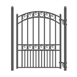 ALEKO Paris Style 4 ft. x 5 ft. Black Steel Pedestrian Fence Gate PGPAR-HD