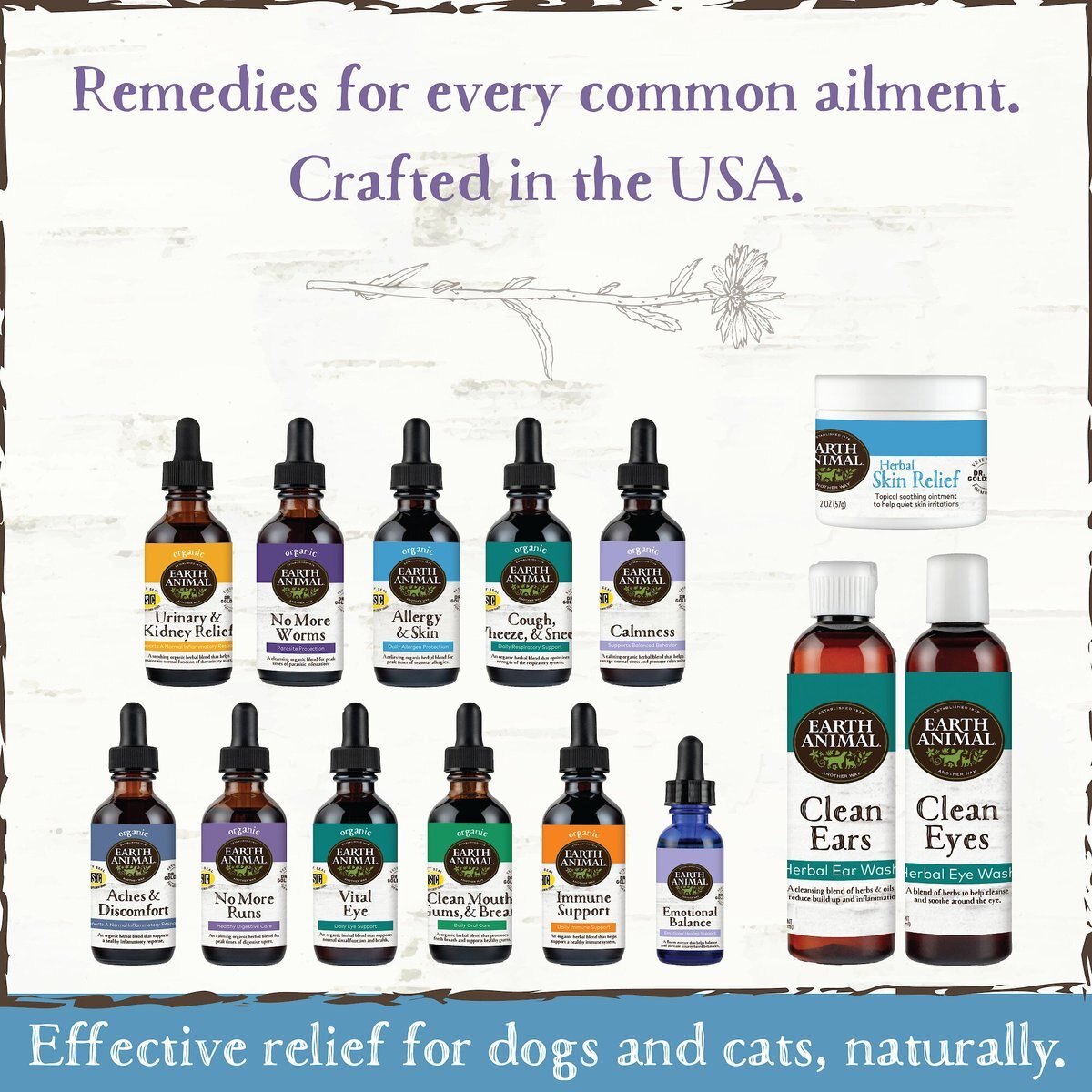 Earth Animal Natural Remedies Allergy and Skin Liquid Homeopathic Allergy Supplement for Dogs and Cats， 2-oz bottle